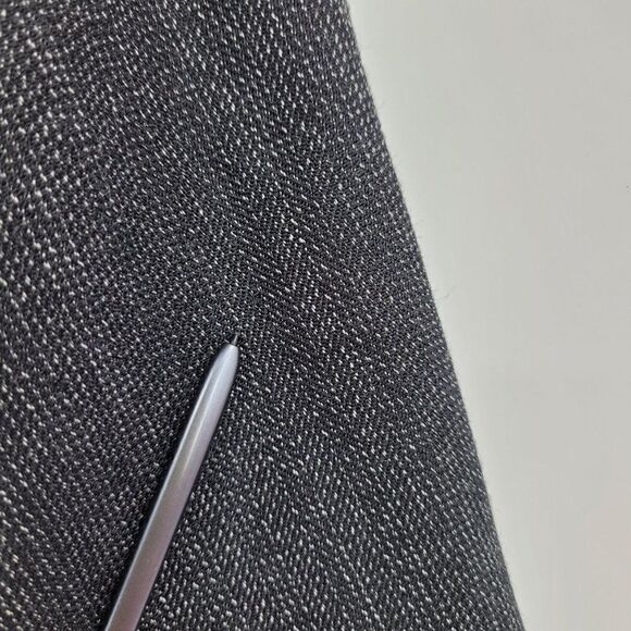 Pendleton Blazer Collarless Open 100% Virgin Wool Leather Trim Black Sz 18P - Picture 10 of 10